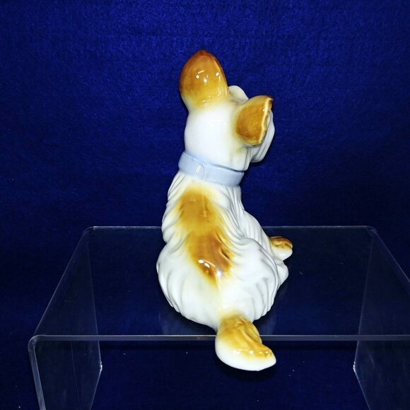 Vintage Ceramic Terrier Dog Figurine Hallmarked Bottom Sitting Pose Tilted Head - Picture 4 of 6